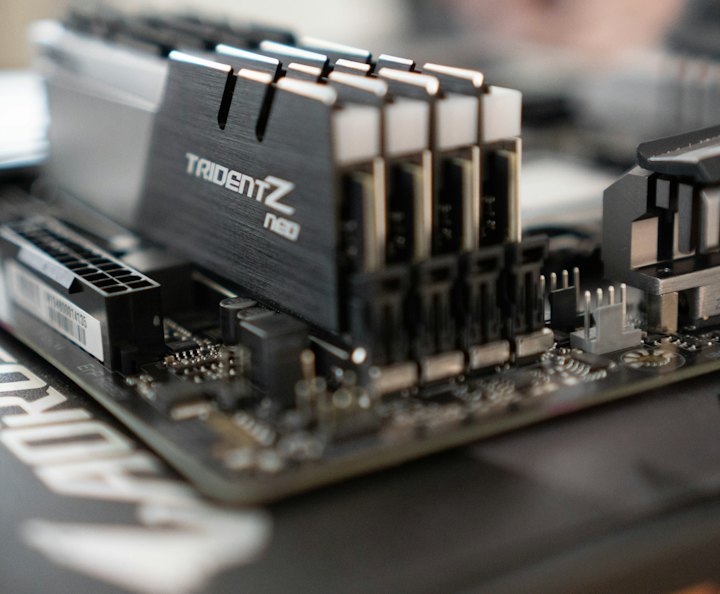 Memory modules installed on a motherboard